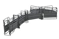 SS_10 Solid Sweep w 32' Adj Alley, 45 Degree Turn, Preg Panels, Blocking Gates, 8' Sorting Gate